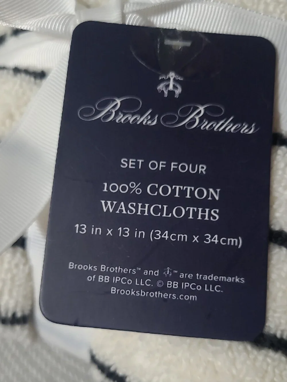 Brooks Brothers Striped Washcloth Set